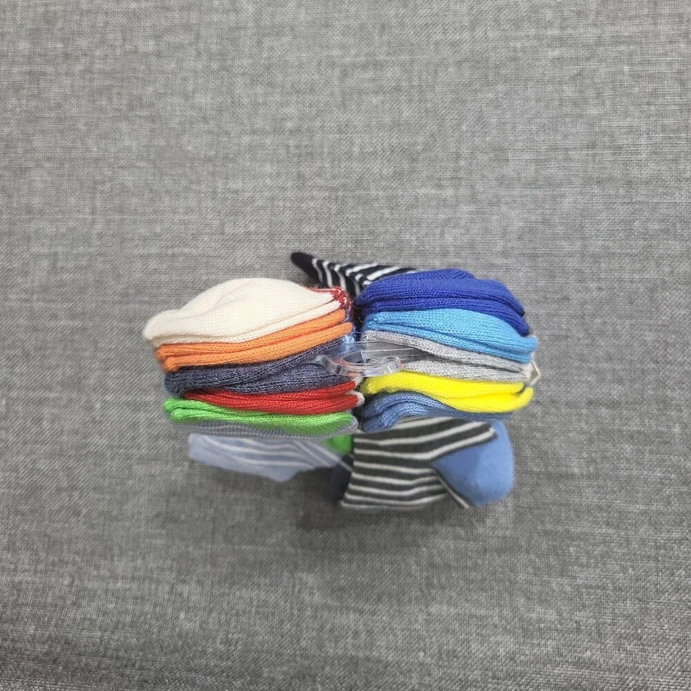 Cat & Jack Boys' Lightweight Striped Ankle Socks 10pk Size Medium 9-2.5
